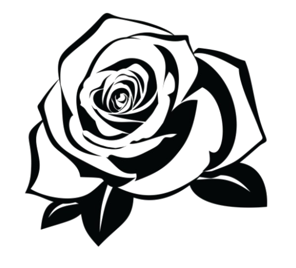 Black And White Rose Tattoo PNG File Download Free