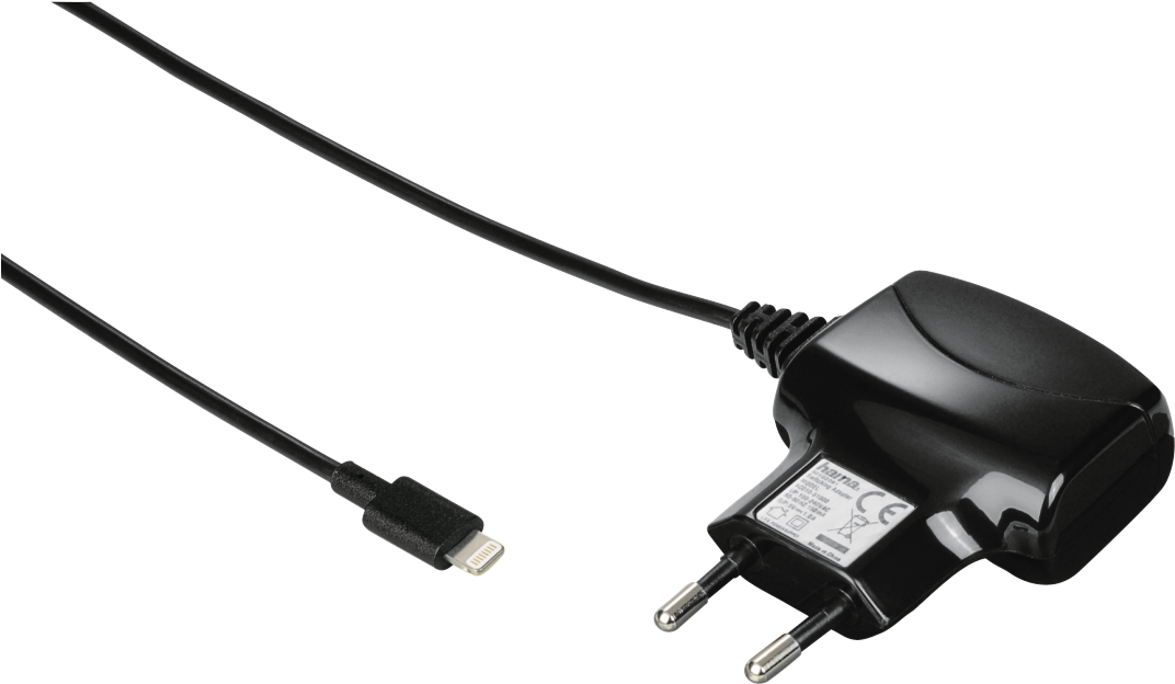 Black Travel Charger PNG Download Afbeelding