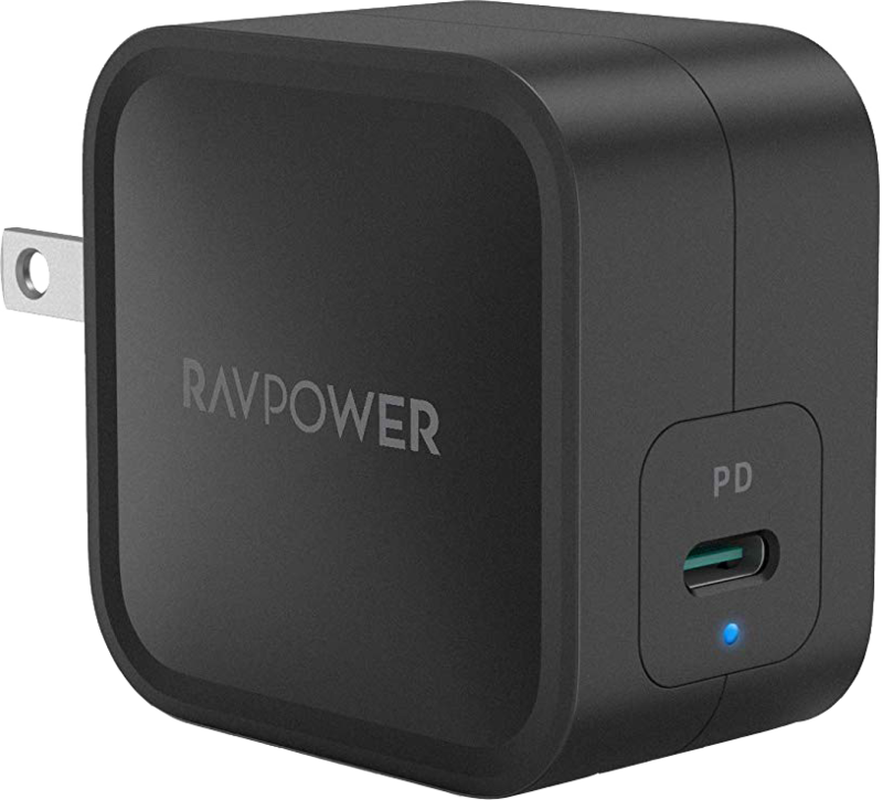 Black Travel Charger PNG High-Quality Image