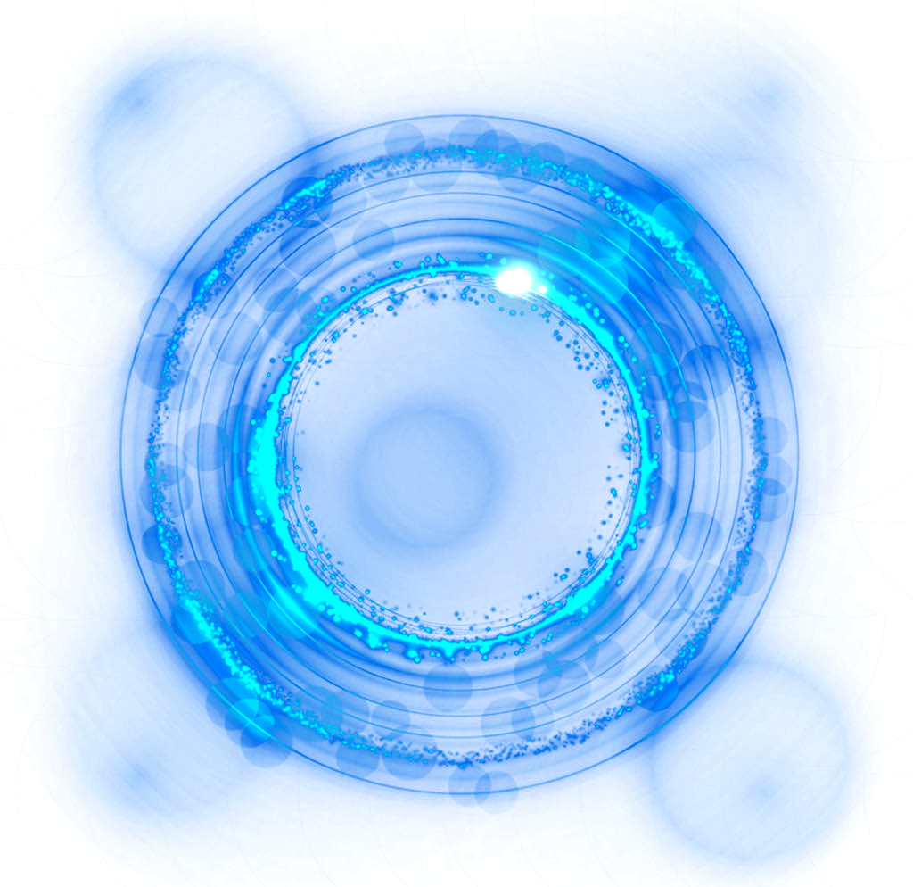 Blaue Runde Glow Light Effect PNG-Datei