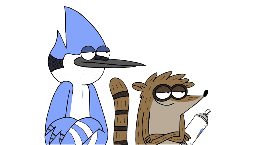 Cartoon Blue Bird And Racoon PNG Pic Background