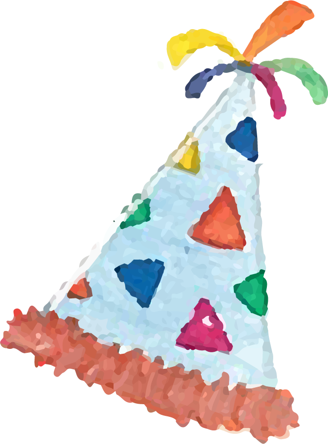 다채로운 생일 모자 PNG 무료 이미지입니다