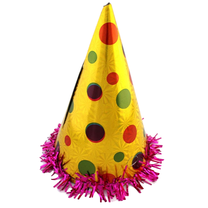 다채로운 생일 모자 PNG 사진 이미지