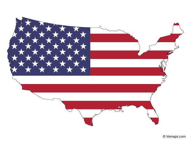 Continental United States Map PNG Free Download