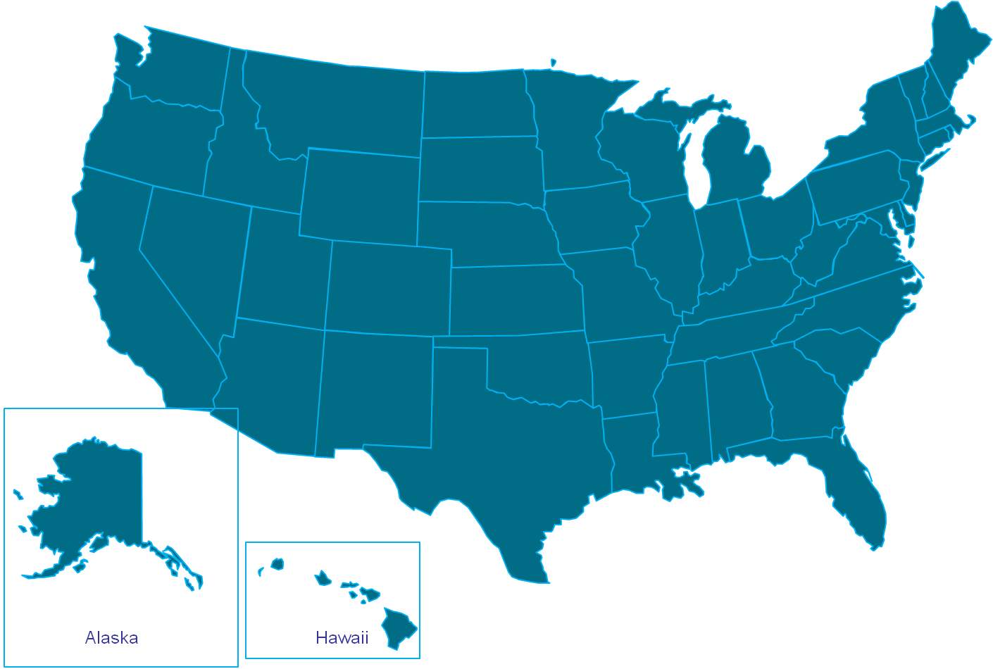 Continental United States Map PNG Hochwertiges Bild