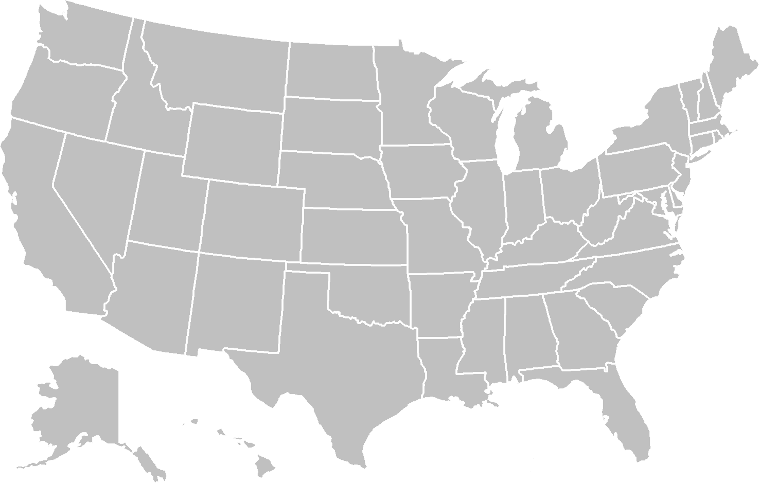 Continental United States Map PNG Image Transparent Hintergrund