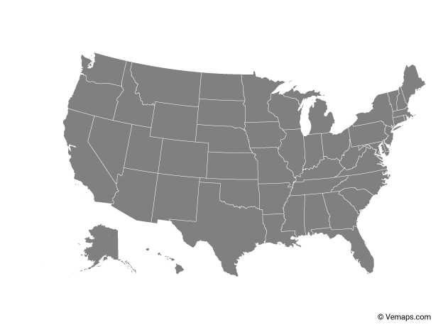 Continental United States Map Transparent Background PNG