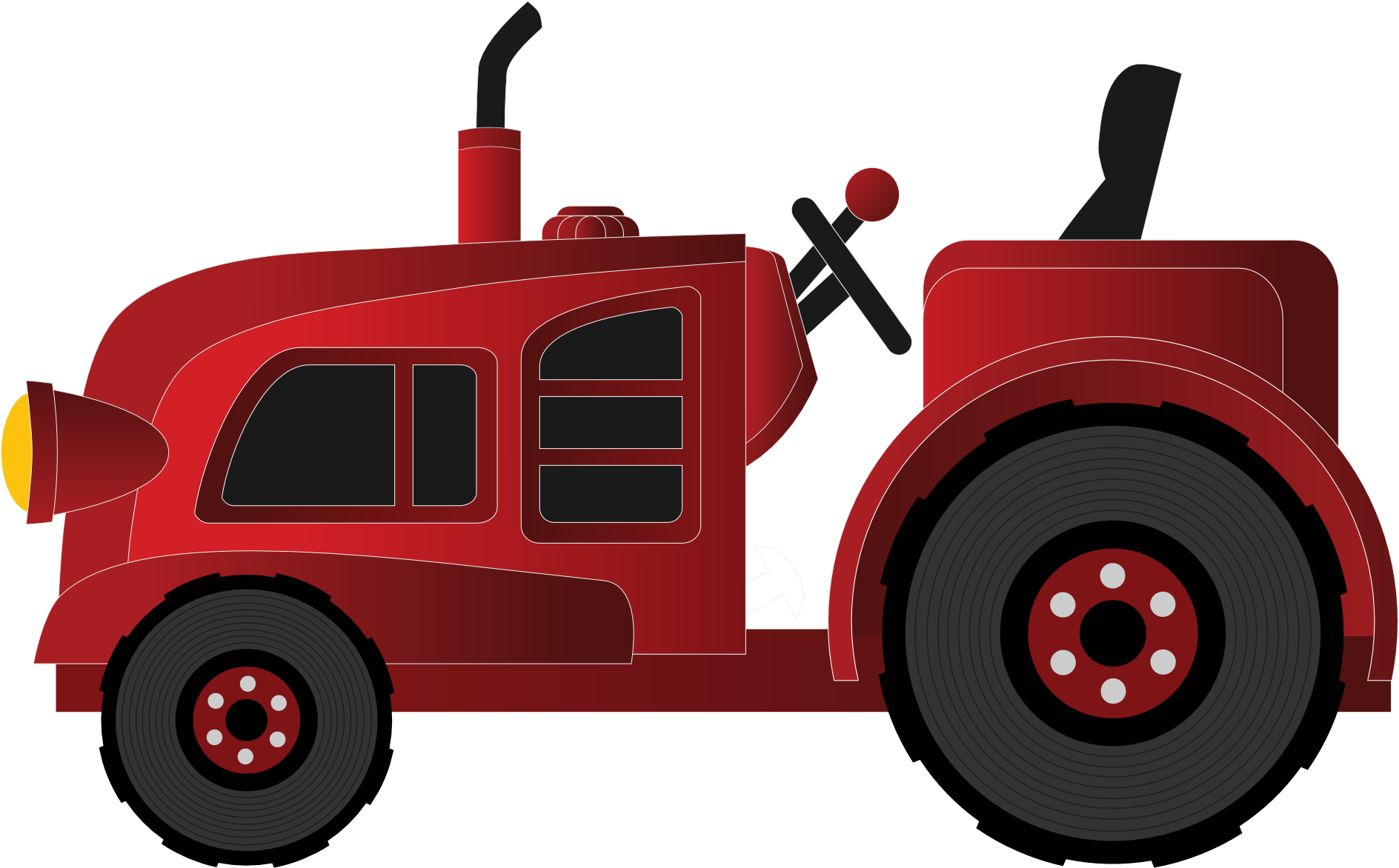 Farming Red Tractor PNG Image Background