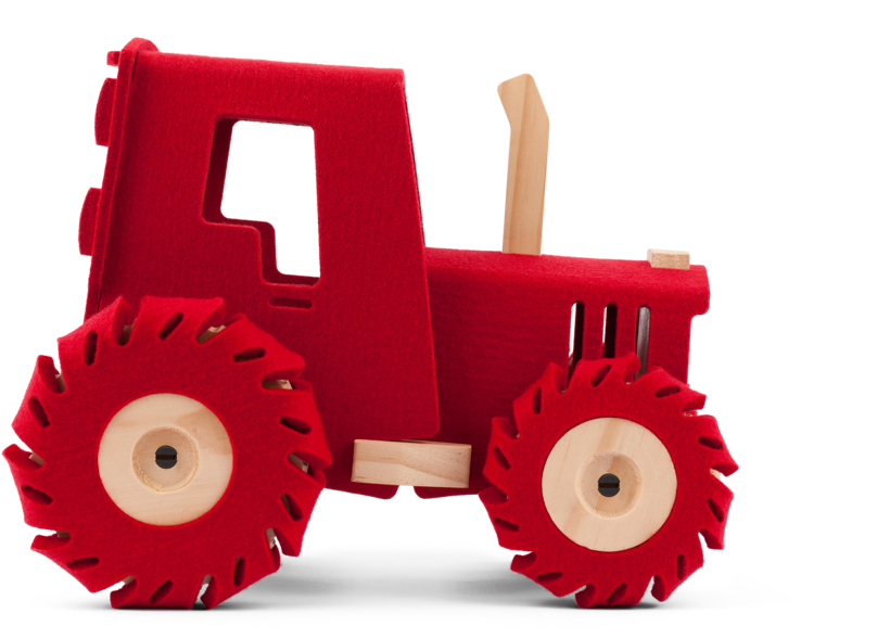 Farming Red Tractor PNG Image