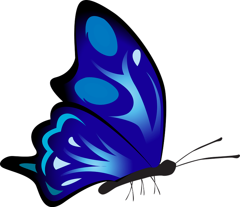 Flying Blue Butterflies PNG Background Photo