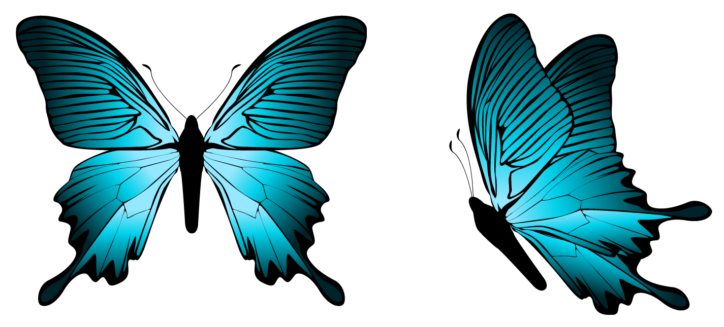 Flying Blue Butterflies PNG Baixar Imagem