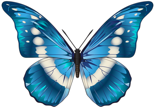 Flying Blue Butterflies PNG Image Free Download
