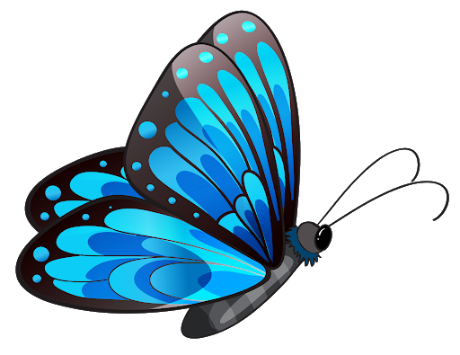 Flying Blue Butterflies PNG Gambar Transparan