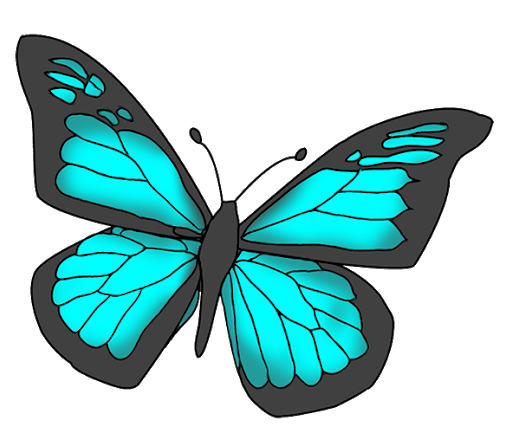 Fliegenblaue Schmetterlinge PNG-transparentes Foto