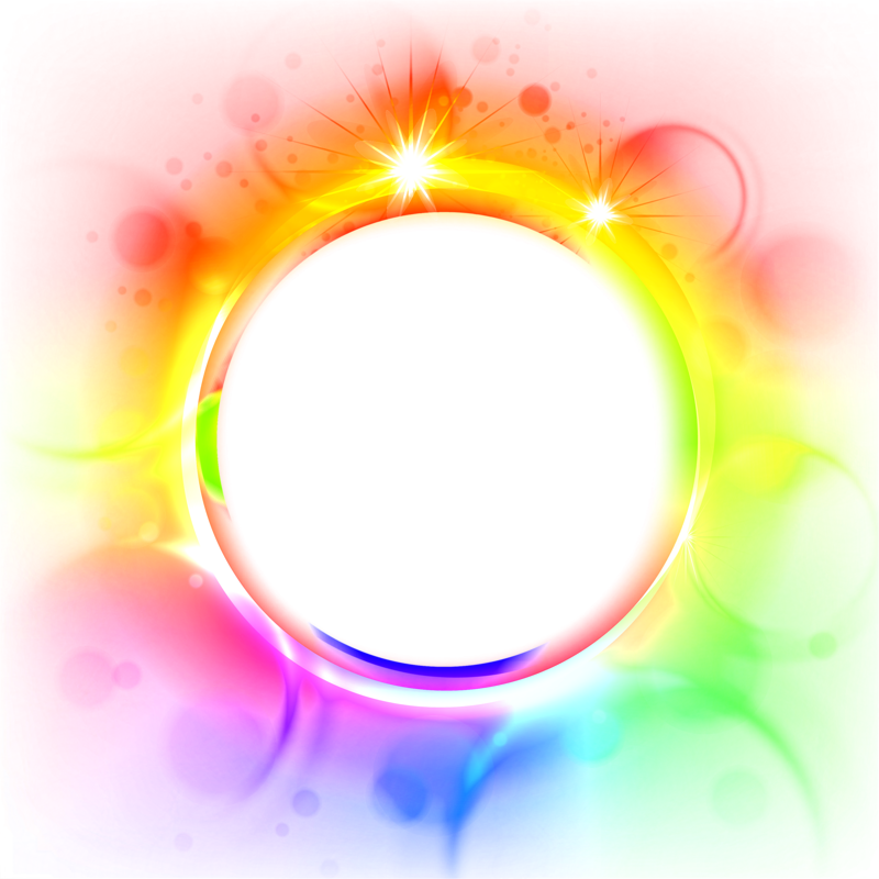Multicolored دائرة توهج ضوء تأثير PNG