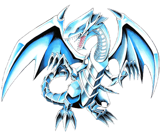 Neon Blue Eyes White Dragon PNG Transparant