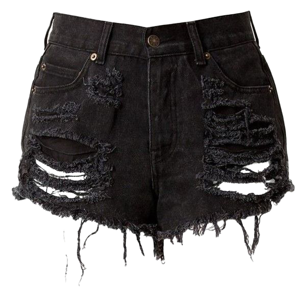 Ripped Black Shorts PNG Image Free Download