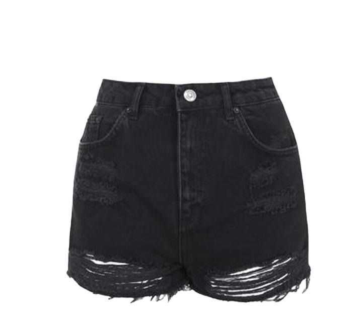 Pantalones cortos negros rasgados PNG photo