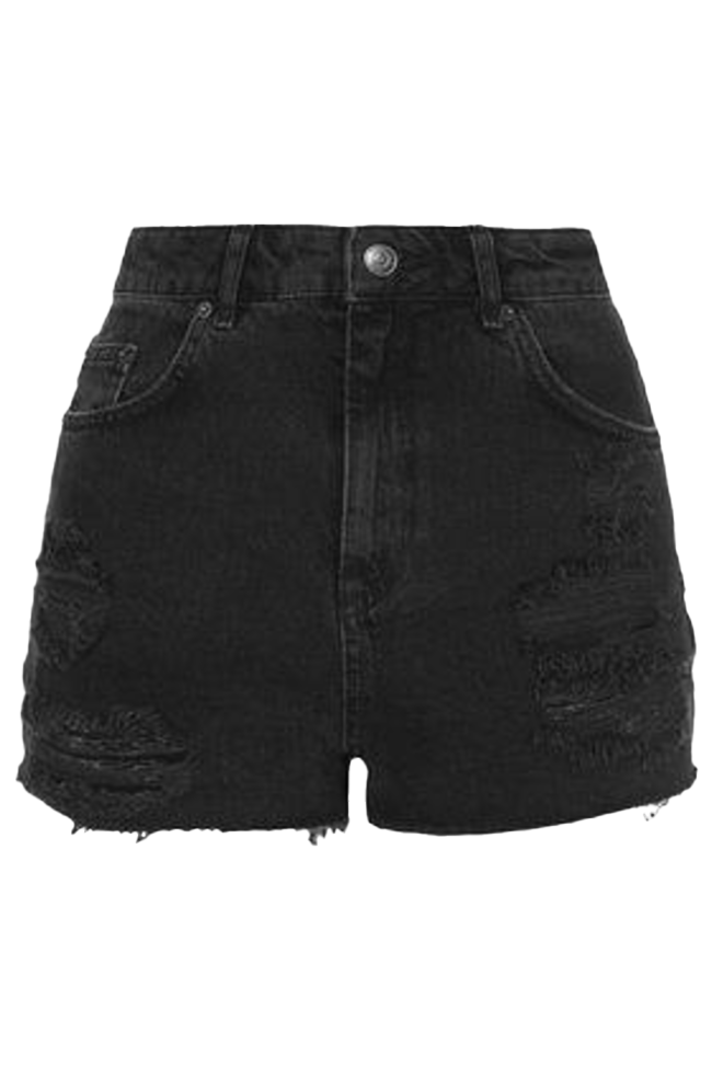 Pantalones cortos negros rasgados Fondo PNG Pic