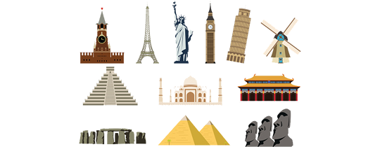 Seven Wonders of the World Free PNG Image