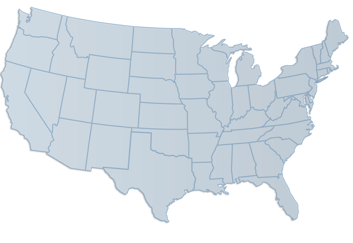 Vereinigte Staaten Kartenübersicht PNG Hintergrundbild