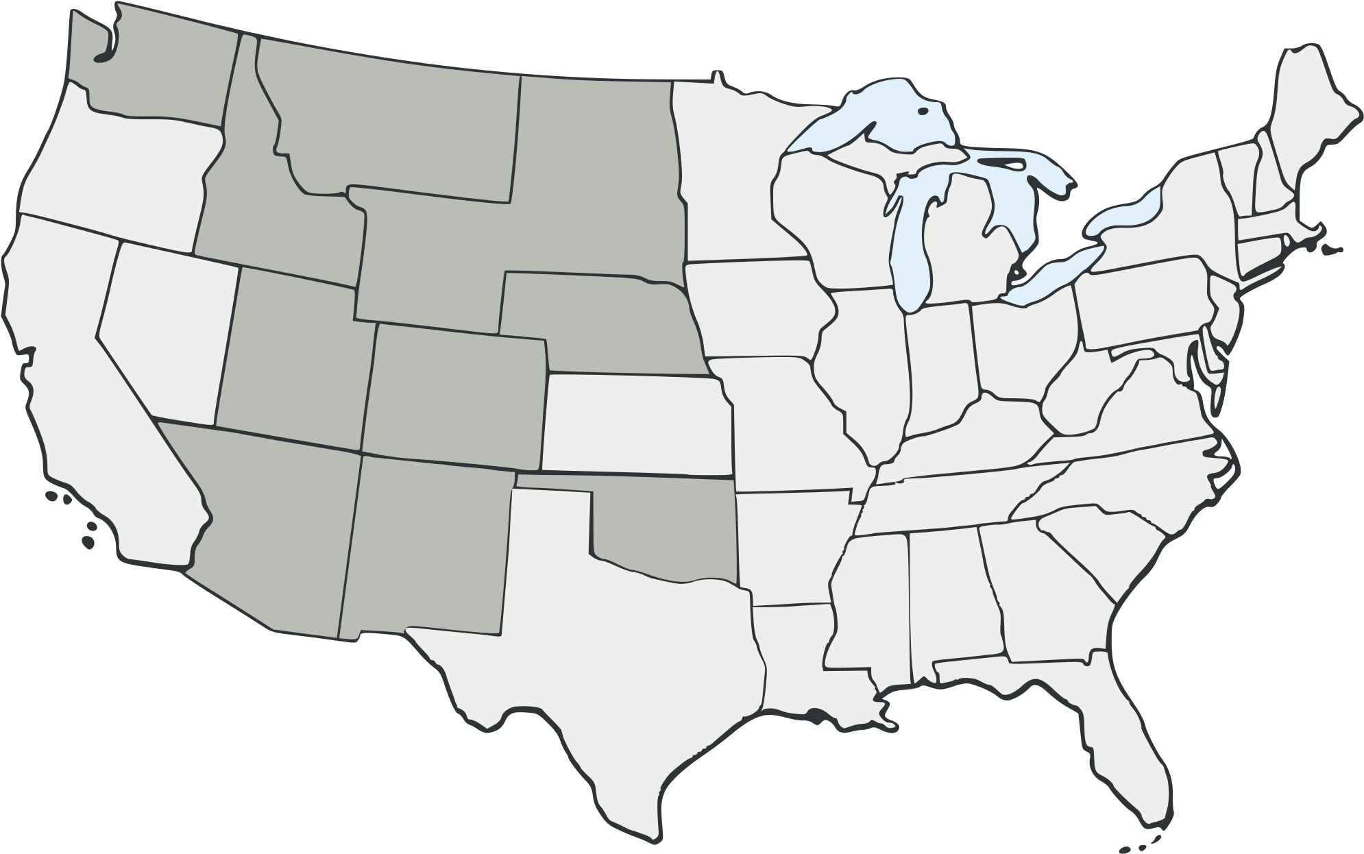 Garis Besar Peta Amerika Serikat Foto PNG
