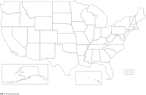 Garis Besar Peta Amerika Serikat Gambar PNG