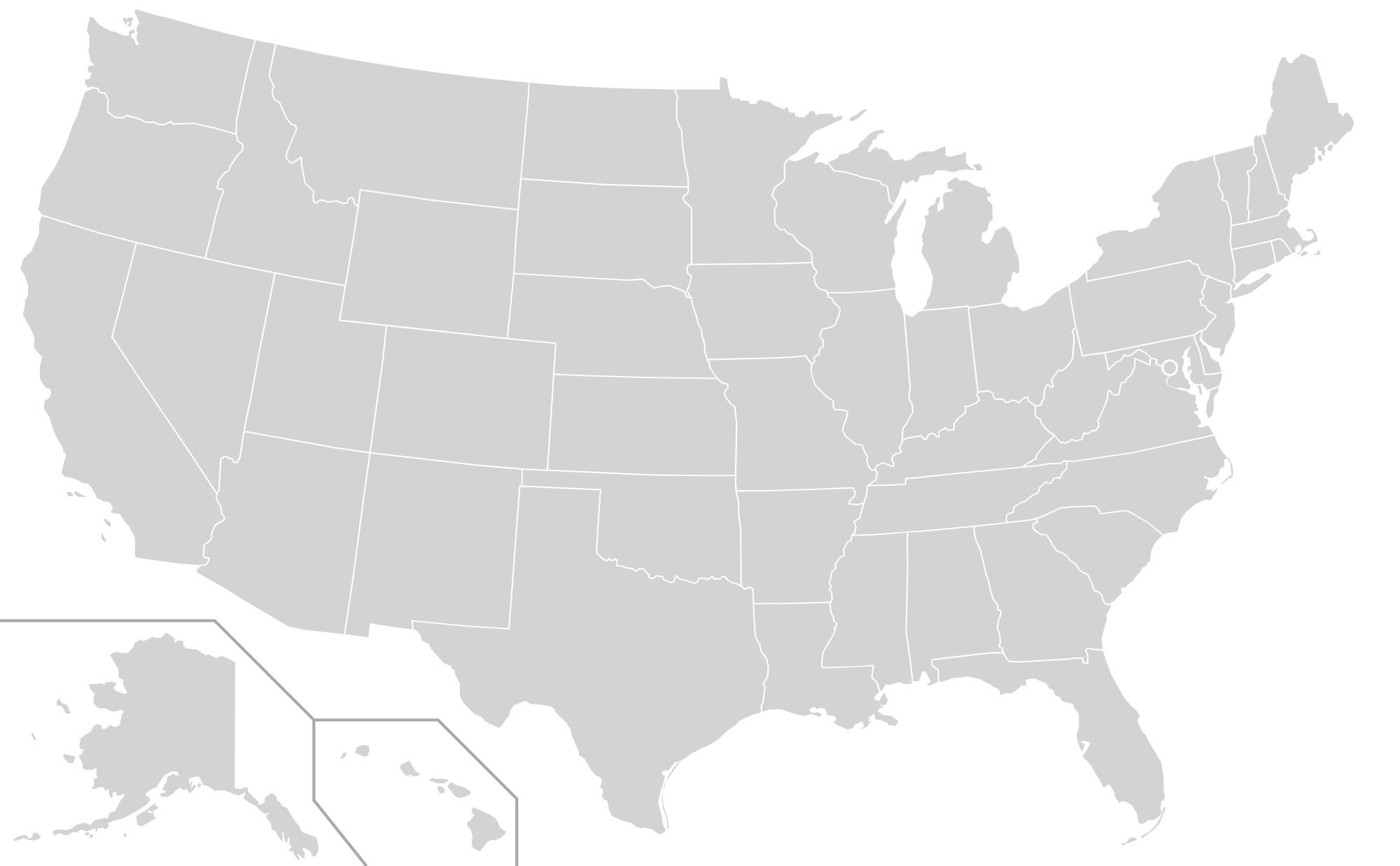 Vereinigte Staaten Kartenübersicht PNG Transparent Image