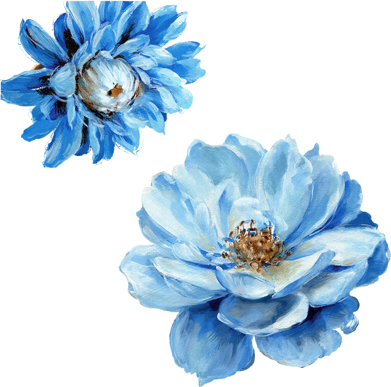 Vector Blue Flowers PNG Free Image