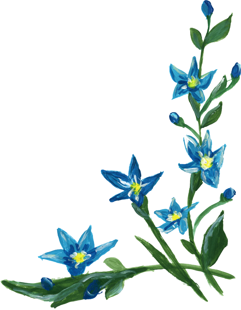 Vector Blue Flowers PNG HD Quality