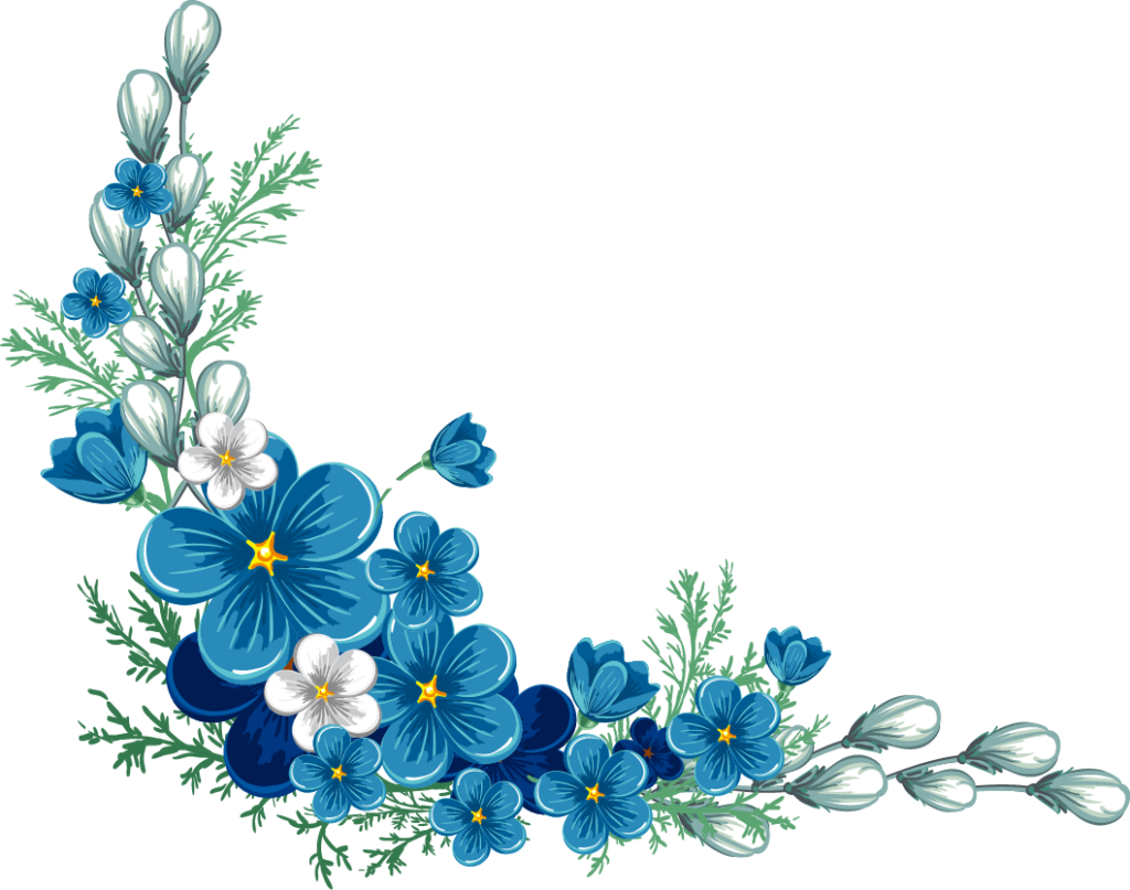 Vector Blue Flowers PNG Transparent File