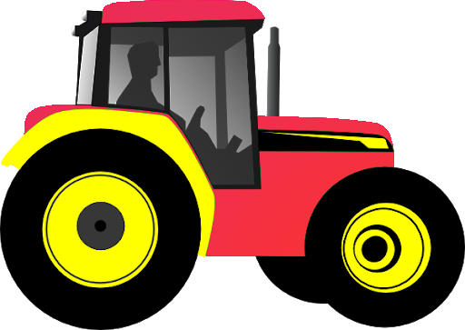 Vector Red Tractor Free PNG Image