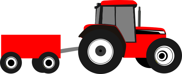 Vector Red Tractor PNG High-Quality Image