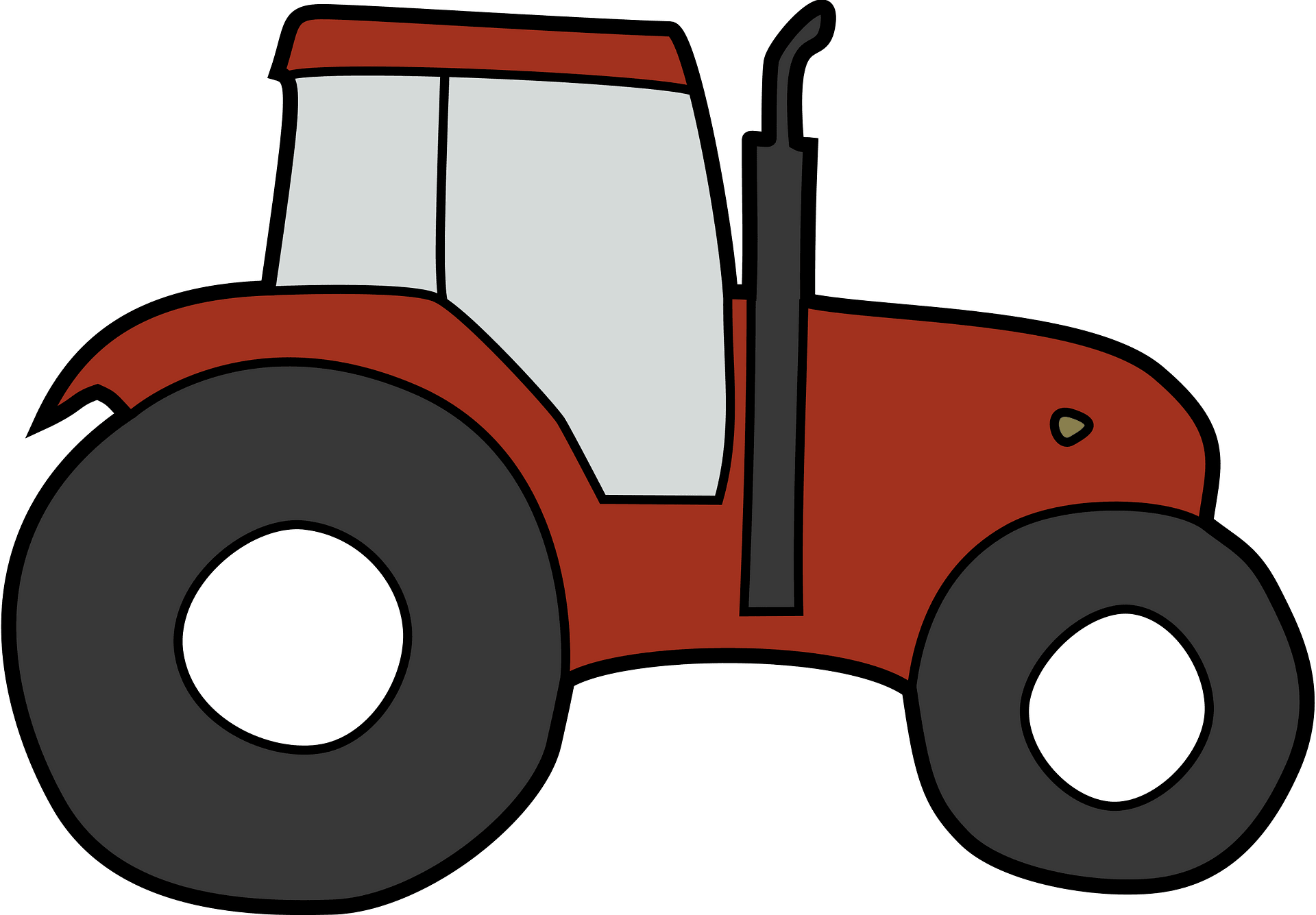 Vector Red Tractor PNG Image