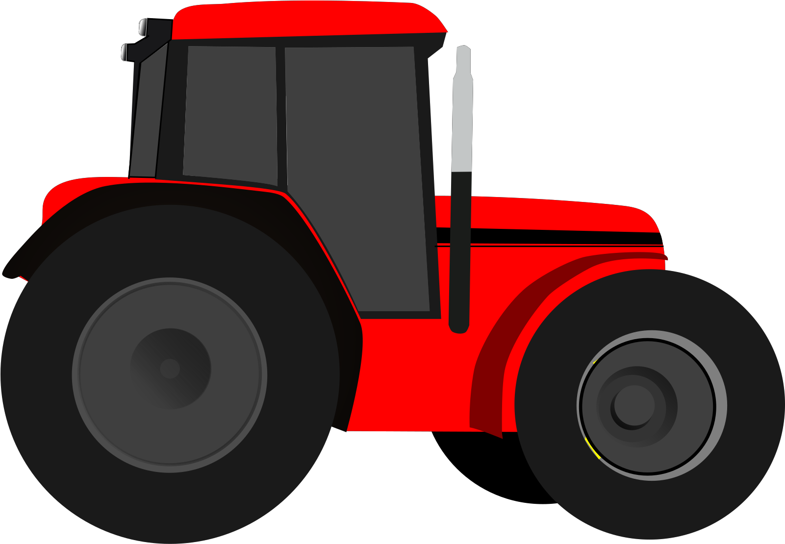 Vector Red Tractor PNG Transparent Image