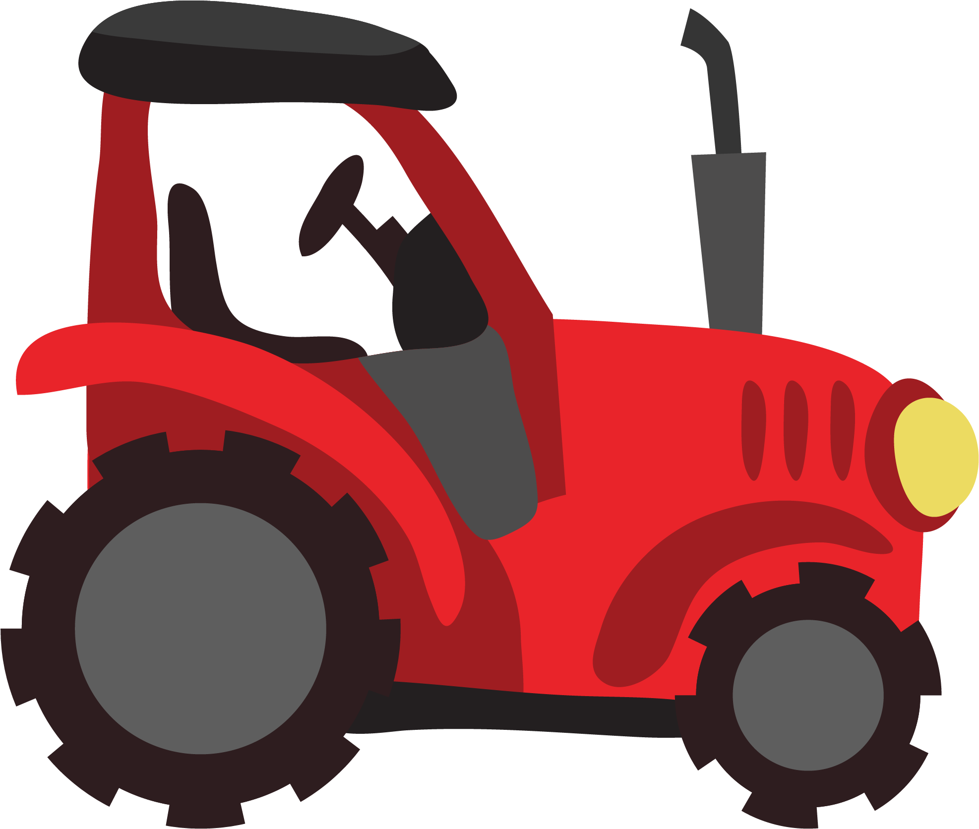 Vector Red Tractor Transparent Image